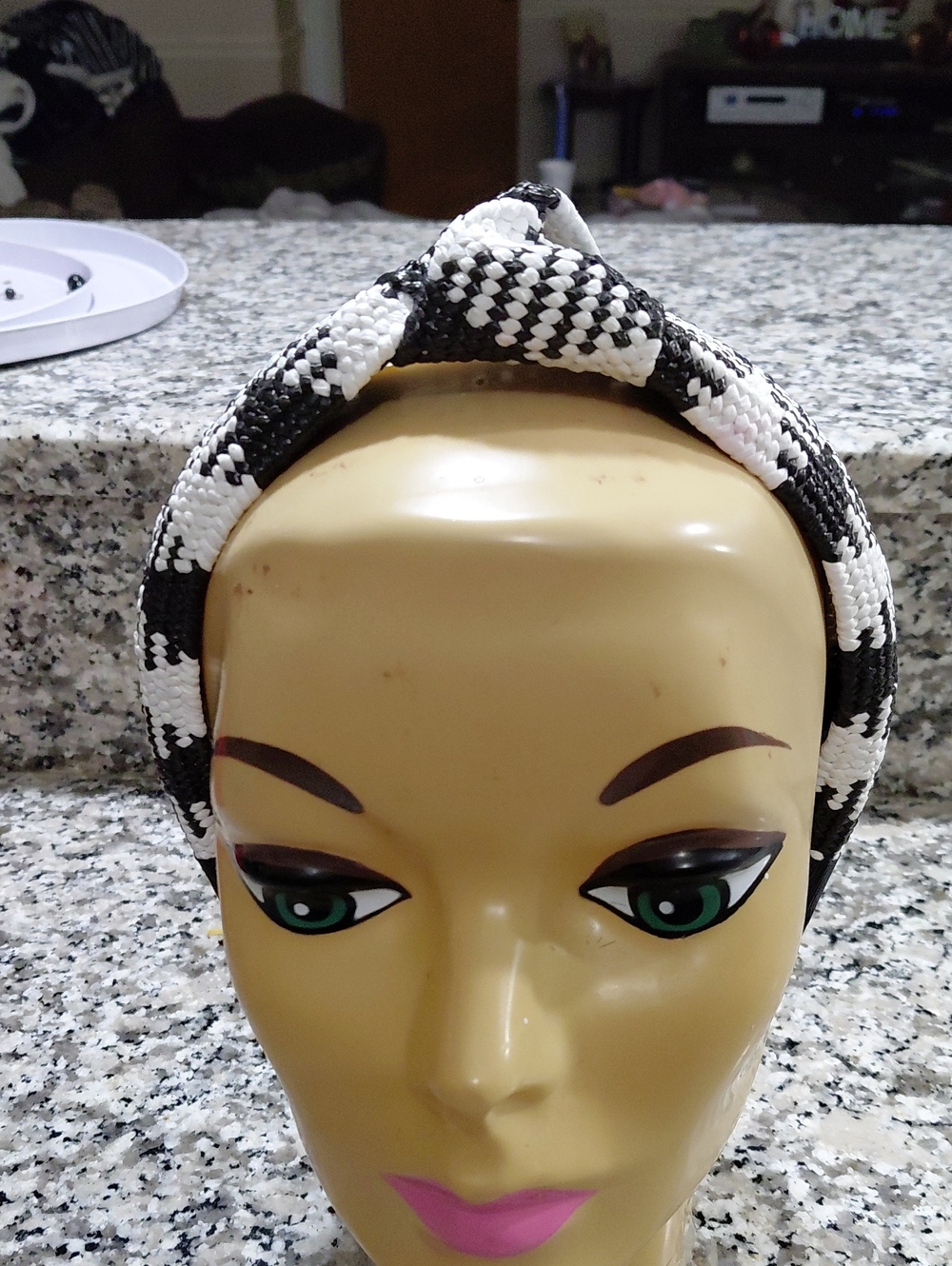 Braided Black and White Knot Headband - Women's Hair Accessory